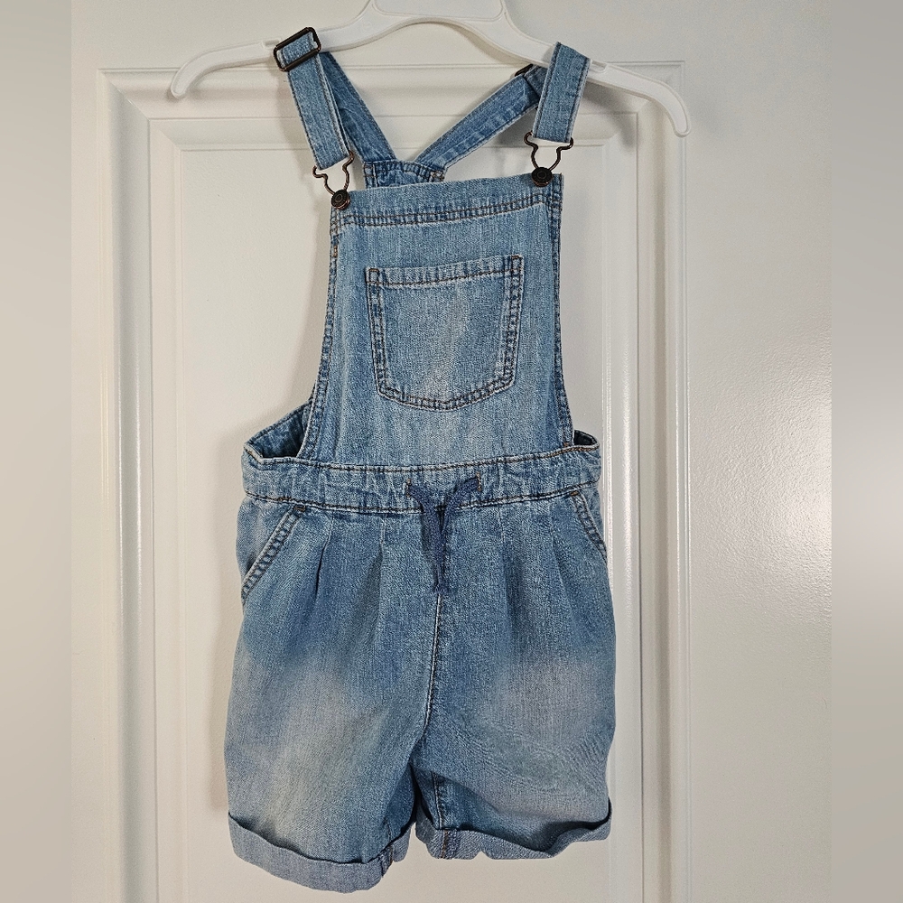 Cat & Jack Blue Denim Girl Overalls M (7-8 YRS)